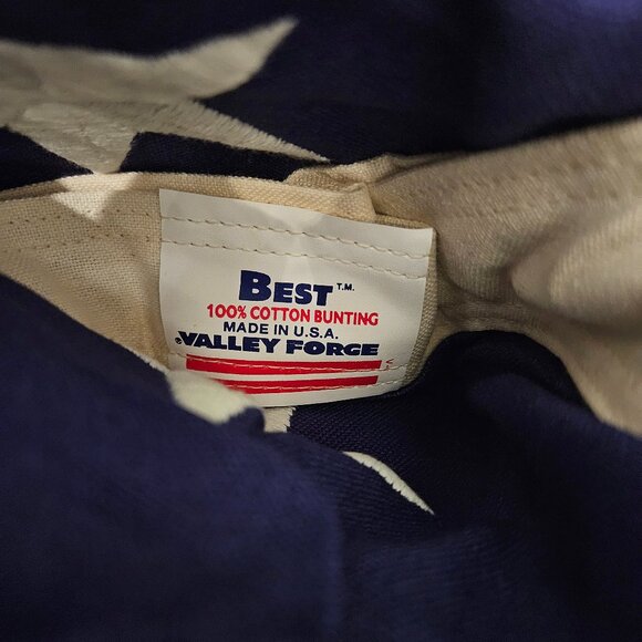 NEW VALLEY FORGE BEST 100% COTTON BUNTING AMERICAN FLAG - VETERAN CASKET 9.5'x5' - Picture 16 of 16